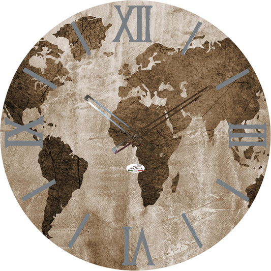 Orologio da Parete con Grafica Mondo 60x60 cm