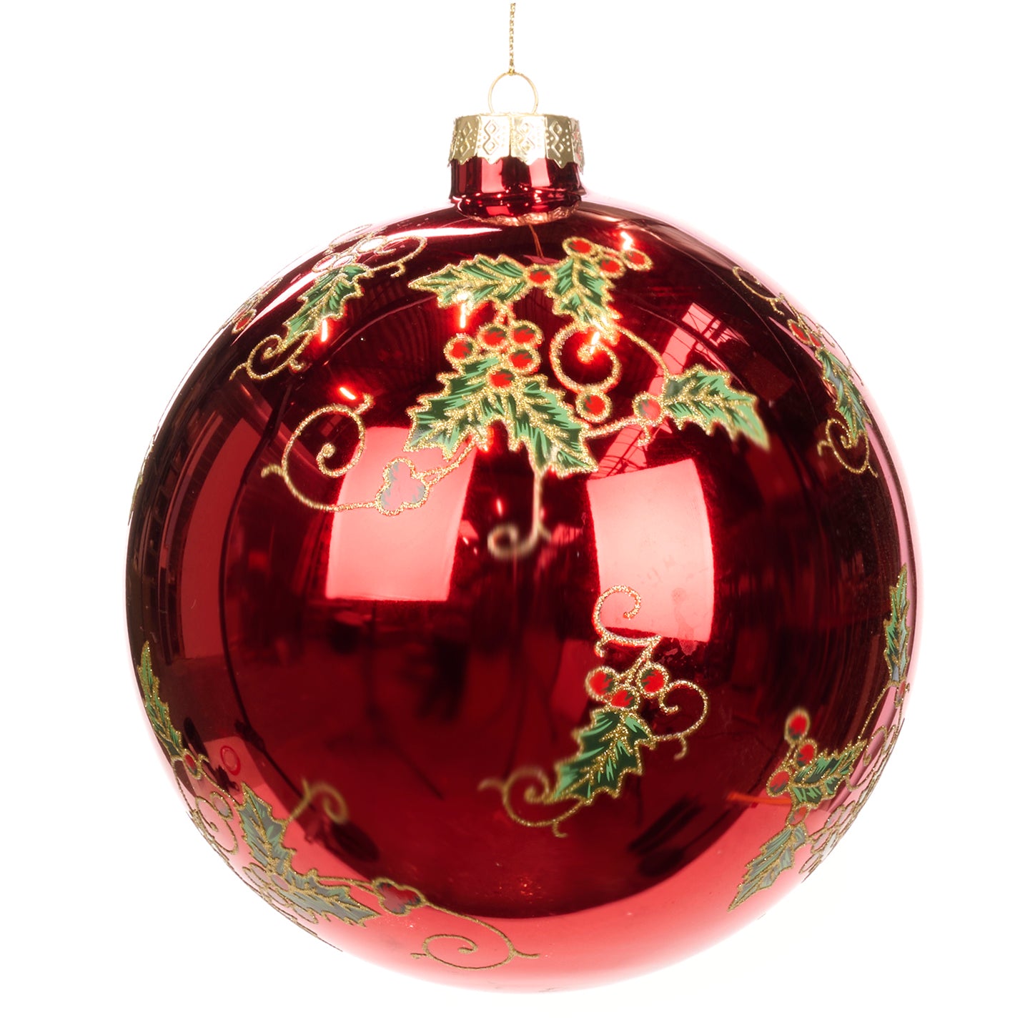 Glass Jewel holly/berry Ball 15 cm - Goodwill