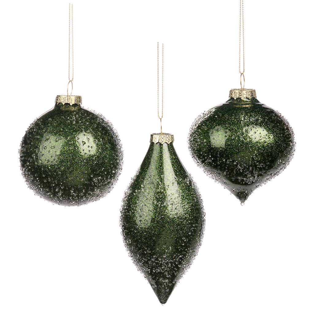 Decorazione per Albero in Vetro Verde con Effetto 3D 8 cm - Goodwill