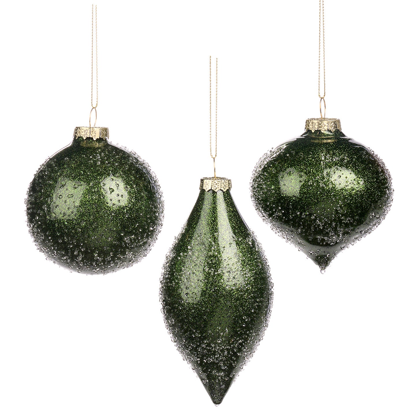 Decorazione per Albero in Vetro Verde con Effetto 3D 8 cm - Goodwill
