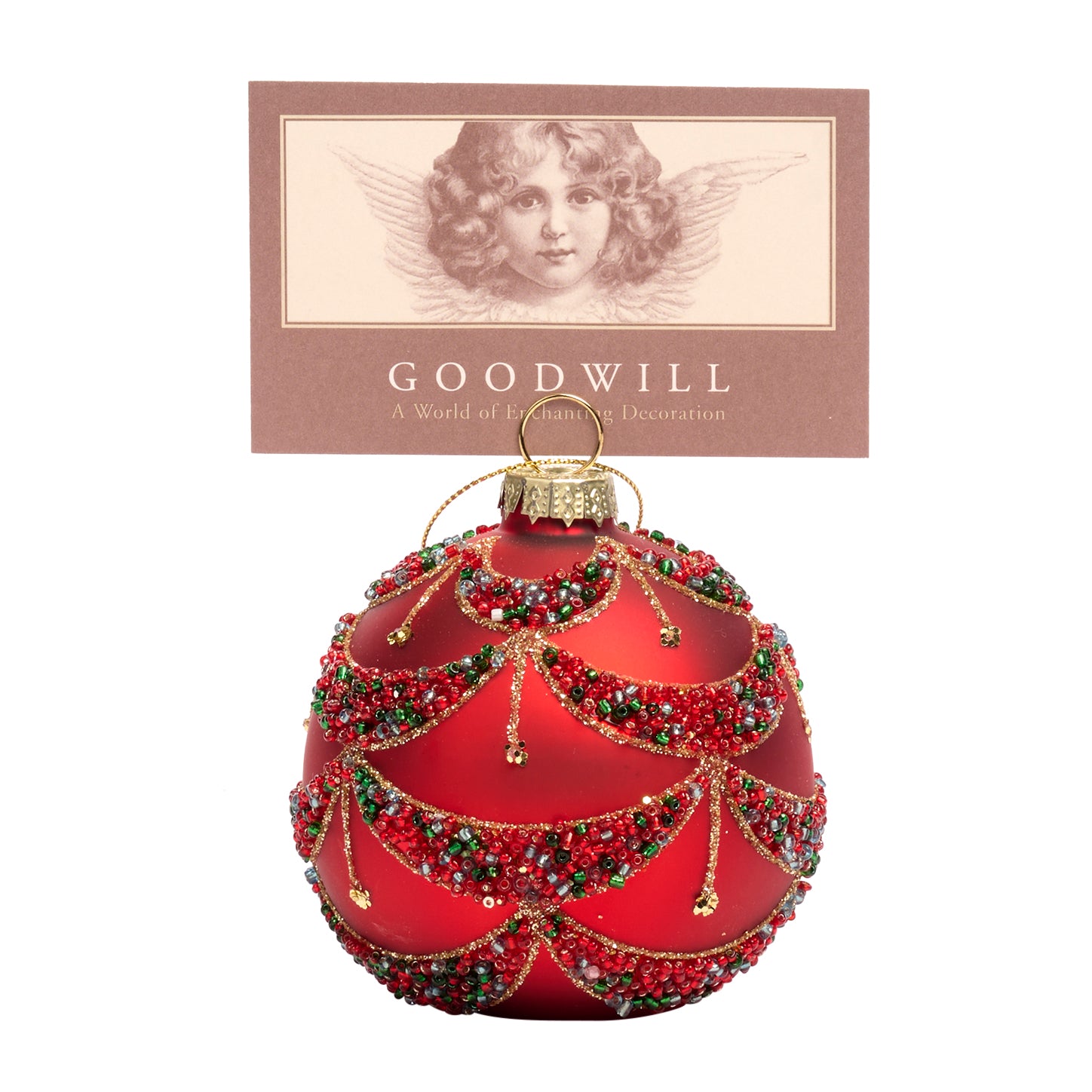 Ornamento Sferico in Vetro Rosso Opaco 8 cm - Goodwill