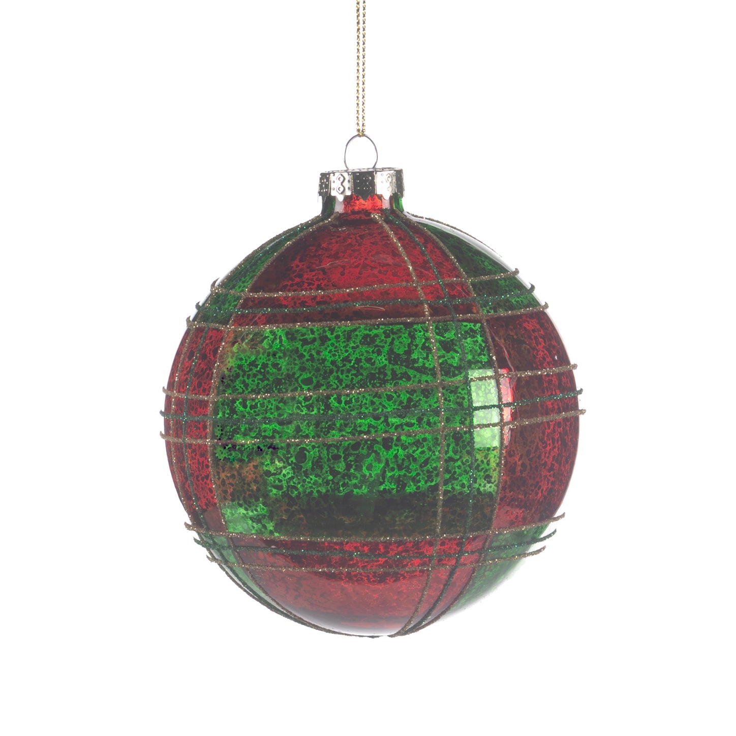 Sfera Decorativa in Vetro Tartan 10 cm - Goodwill