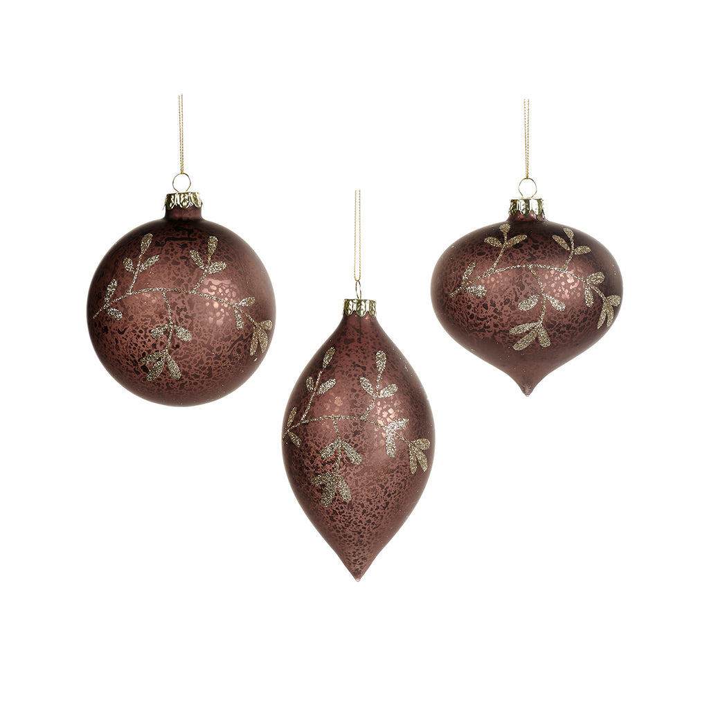 Decorazione in Vetro Opaco Bronzo con Dettagli Oro 10 cm - Goodwill