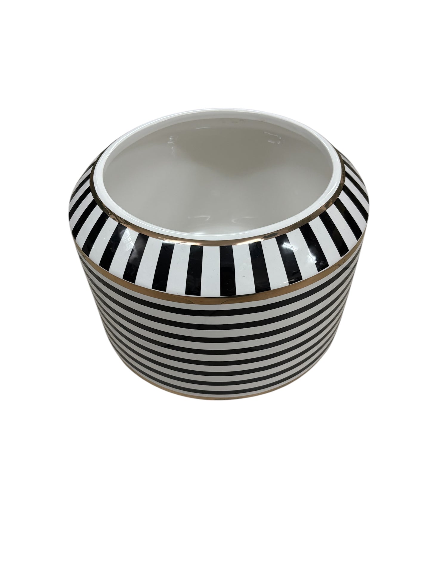 Vaso Righe Orizzontali con Dettagli Oro 25 h cm - L'Arte dei Nacchi