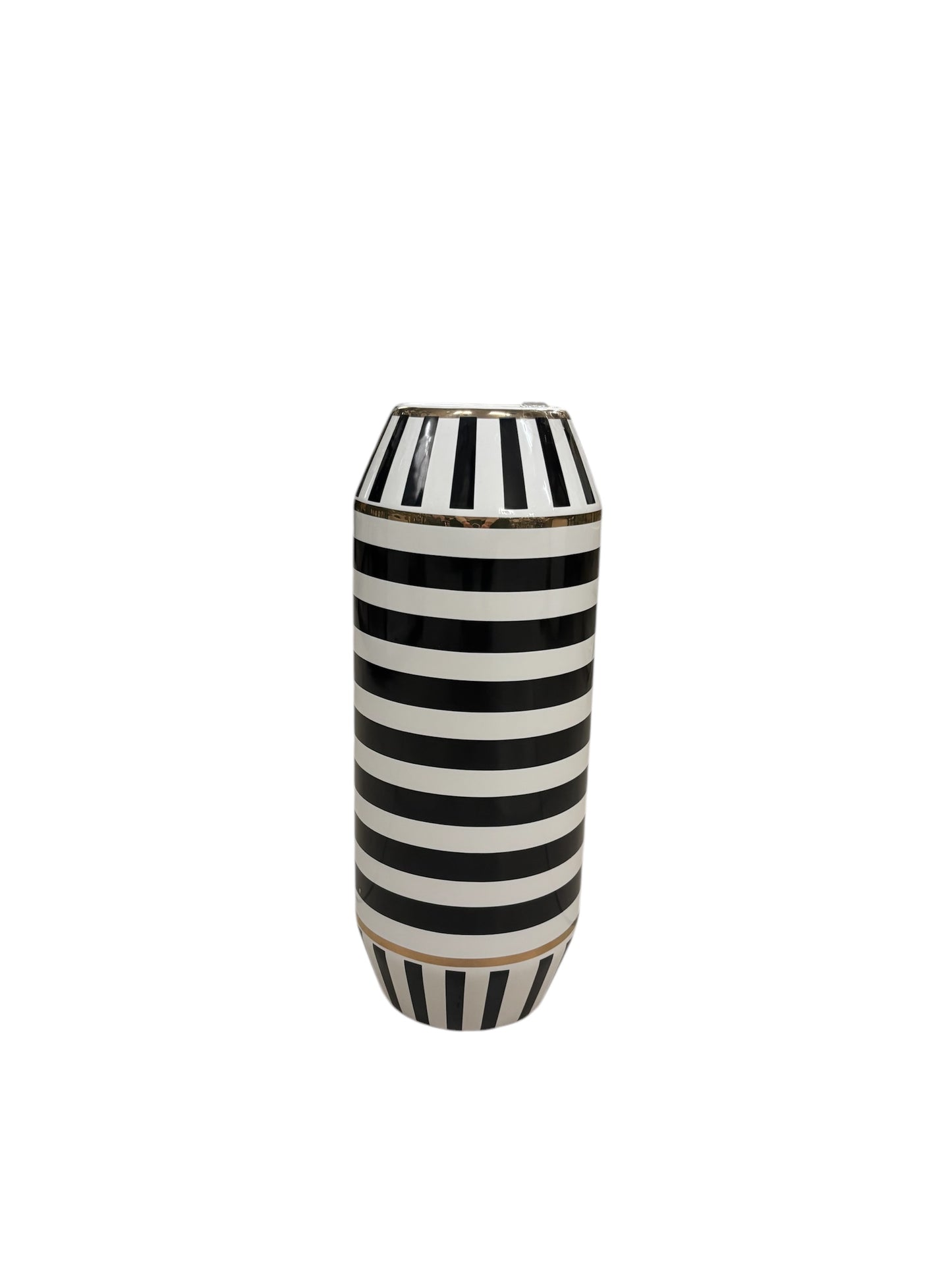 Vaso Righe Orizzontali con Dettagli Oro 34 h cm - L'Arte dei Nacchi
