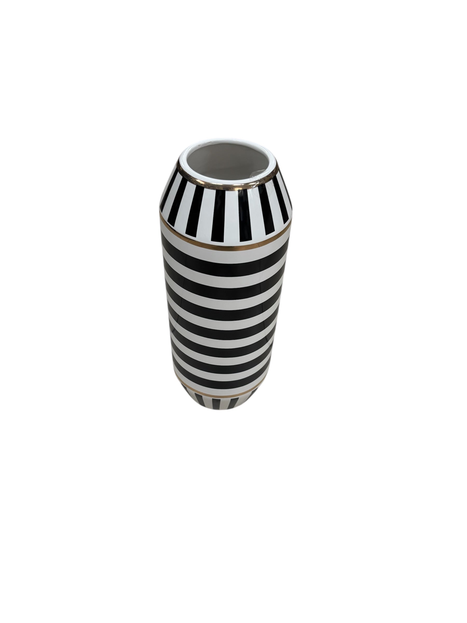 Vaso Righe Orizzontali con Dettagli Oro 34 h cm - L'Arte dei Nacchi