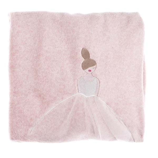 Plaid Singolo Rosa con Ballerina e Tutù in Tulle 140x170 cm - Blanc Mariclò