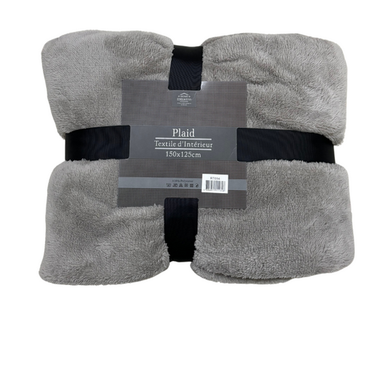 Plaid Singolo Soffice Grigio 150x125 cm - Home Edelweiss