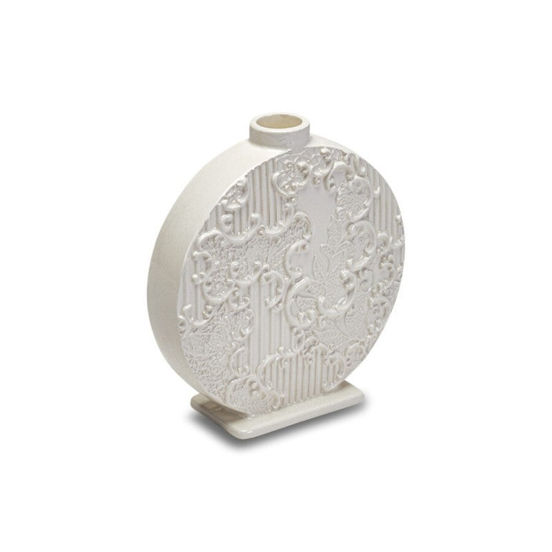 Portacandela in Ceramica Bianca - Linea “Dentelle”