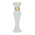 Portacandele in Gres Bianco e Oro - Hervit