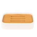 Porta Sapone Ceramica Dettagli Legno - Clayre Eef