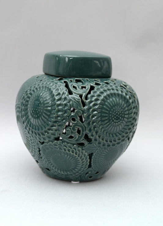Potiche Grande "Kyoto" in Ceramica Traforata