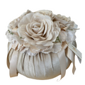 Pouf Fiori di Lena in Tessuto Pregiato con Decorazioni Floreali