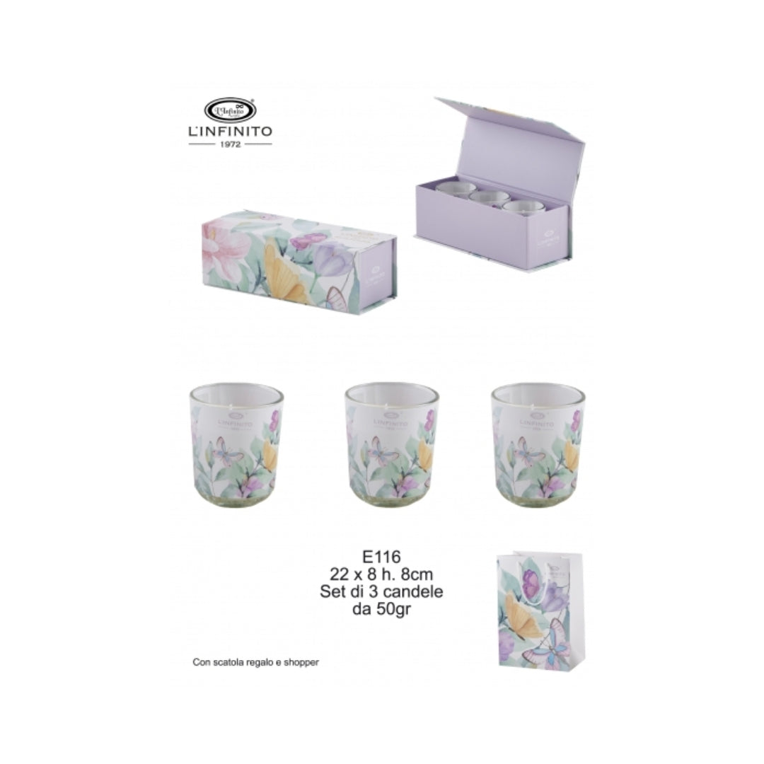 Set di Candele con Decori Floreali - L'Infinito