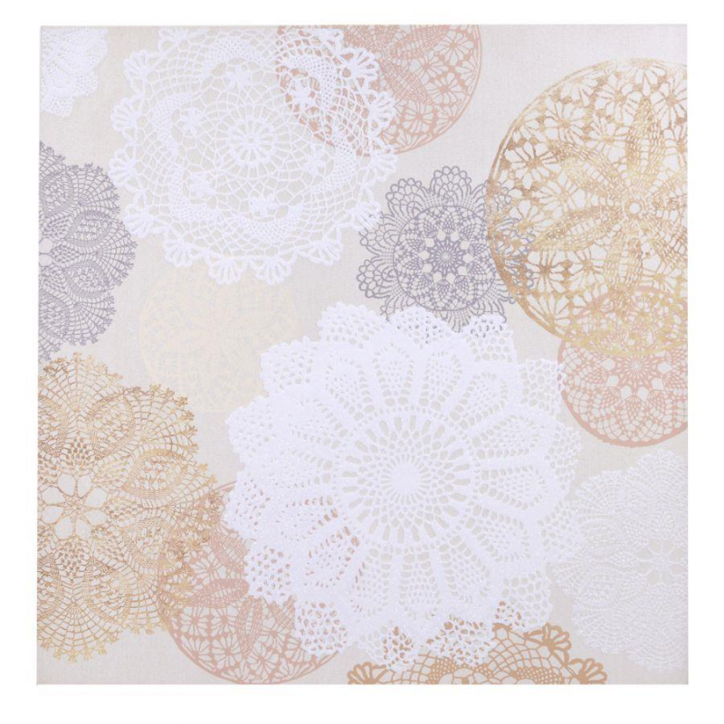Tela Mandala in Pizzo Neutro 80x80 cm