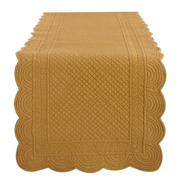 Runner in Tessuto Trapuntato Ocra 45x140 cm - Blanc Mariclo
