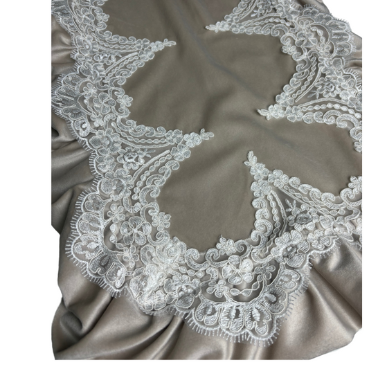 Runner velluto e pizzo 45x140 - Coccole di Casa