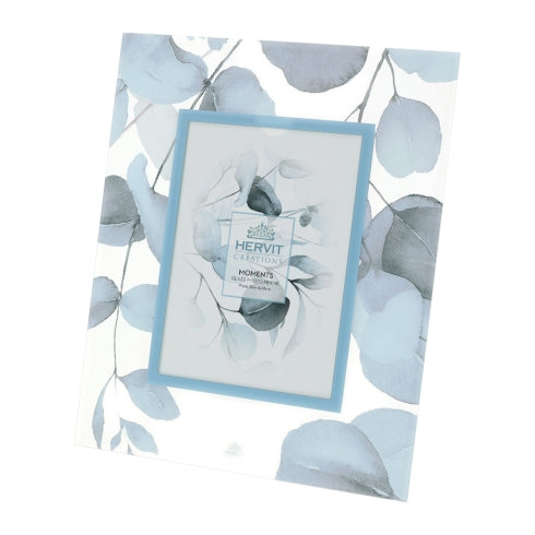 Cornice in Vetro Satinato con Disegni di Foglie Botanic 18x22 cm - Hervit