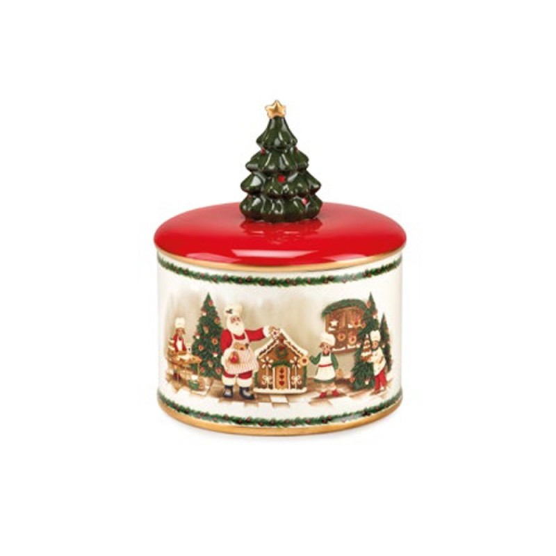Biscottiera Natalizia in Ceramica con Coperchio Ermetico – Fade