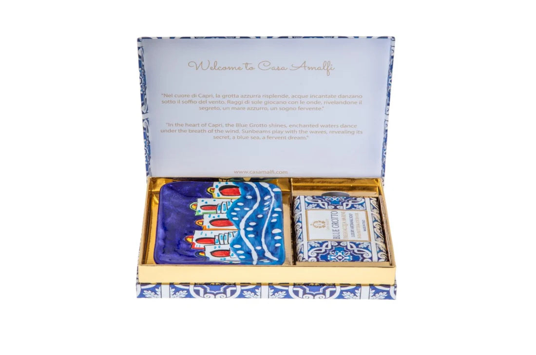 Set Regalo in Ceramica con Sapone Artigianale - Casa Amalfi