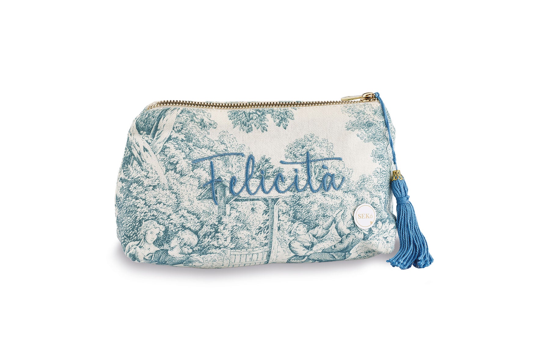 Pochette in Cotone con Scritta "Felicità" – Sekò