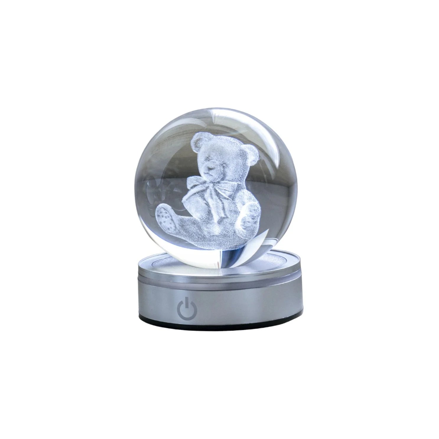 Sfera in Cristallo Illuminata Teddy Bear Crystal Planet 8 cm - Hervit