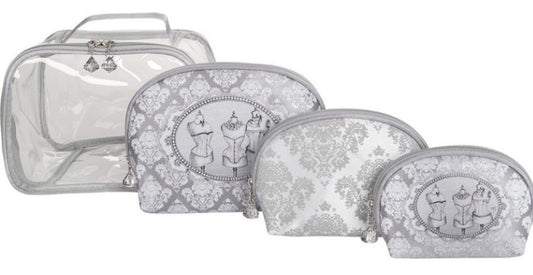 Set di 3 Trousse da Toilette con Borsa Trasparente