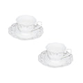 Set di 4 Tazzine con Piattino in Stile Shabby Chic
