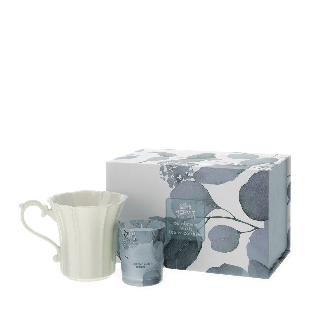 Set Candela Profumata e Mug in Porcellana “Botanic”