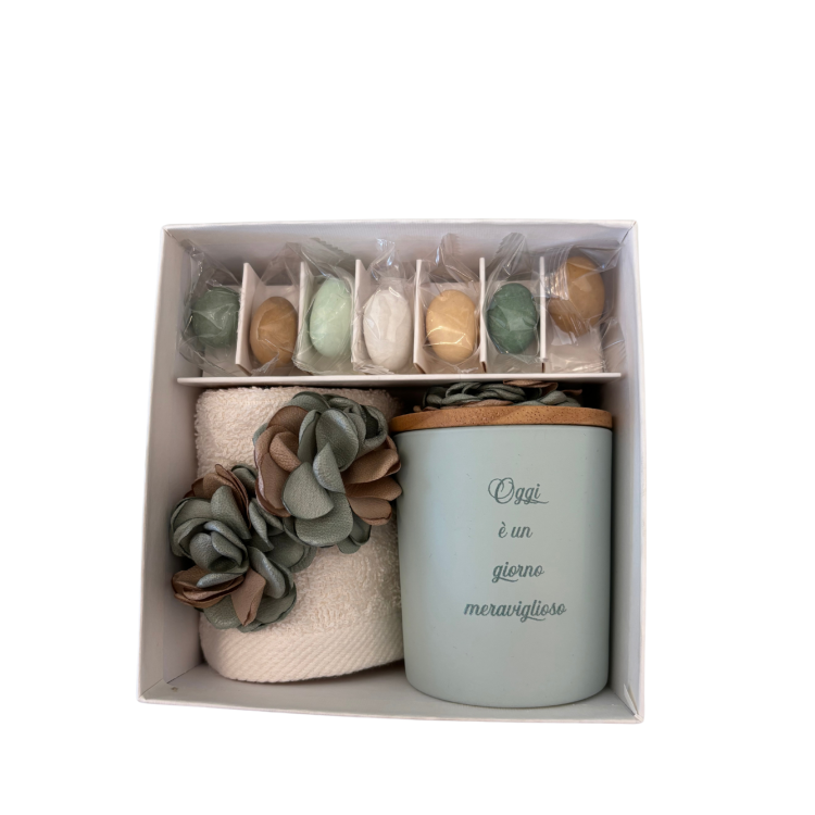 Set Candela Profumata con Lavetta - Fiori di Lena