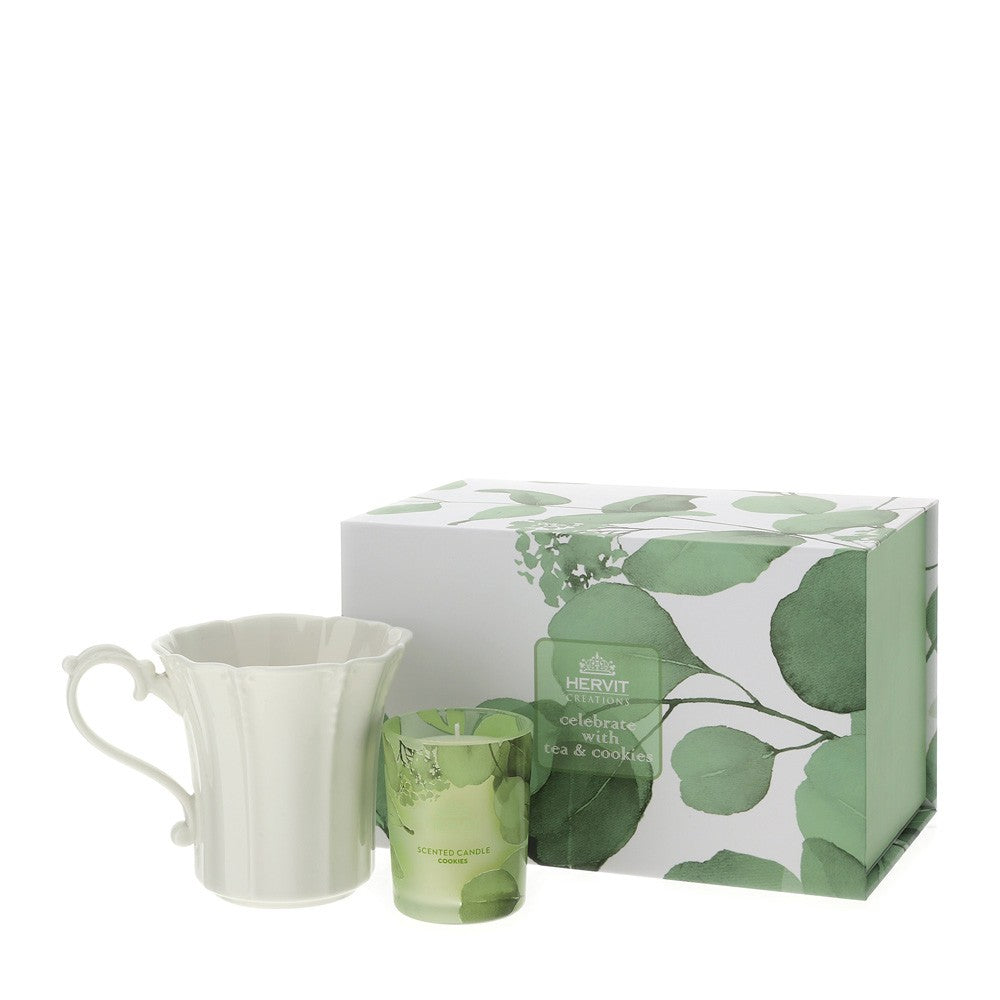 Set Candela Profumata e Mug in Porcellana “Botanic”
