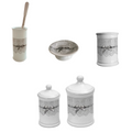 Set da Bagno in Ceramica Bianca Cinque Pezzi