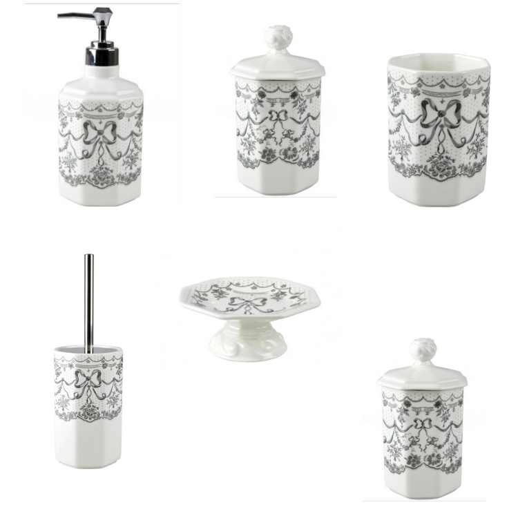 Set Bagno in Ceramica Sei Pezzi