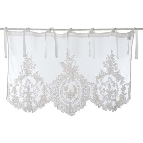 Set di Due Mantovane in Cotone con Ricamo Artigianale