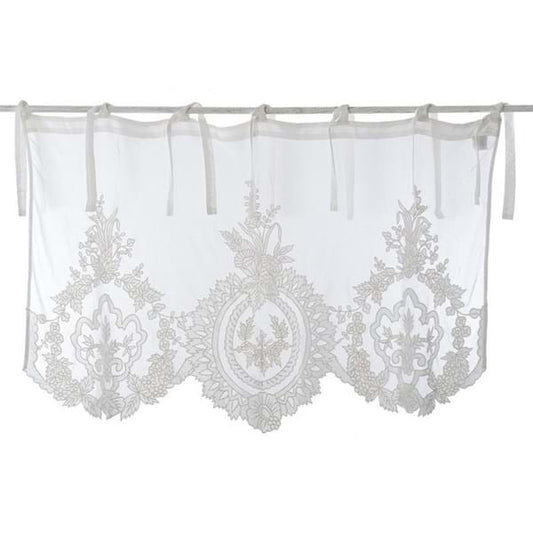 Set di Due Mantovane in Cotone con Ricamo Artigianale