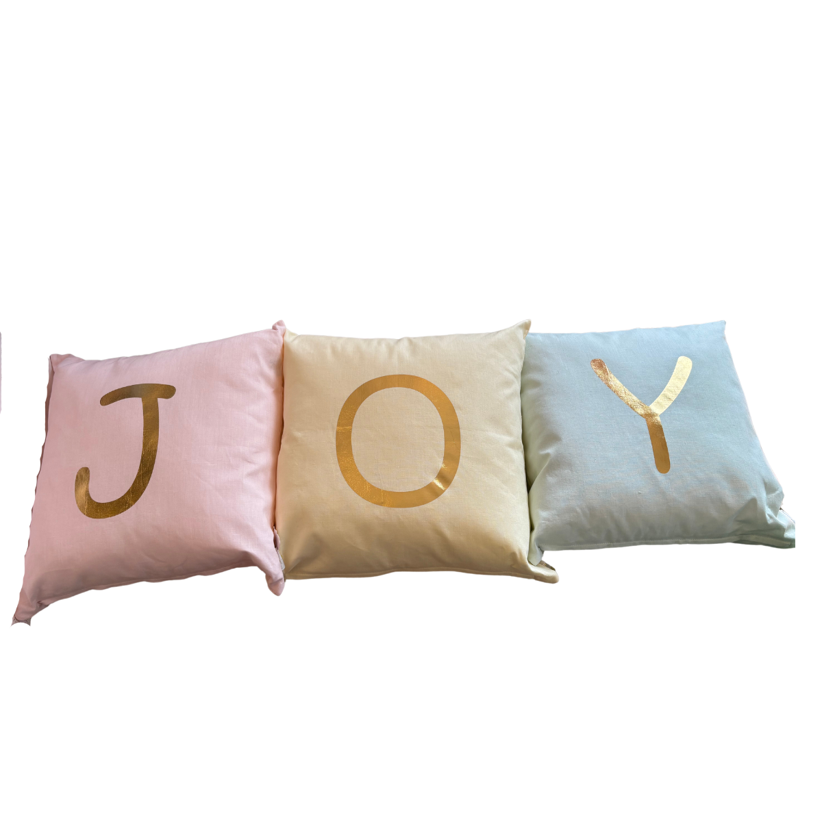 Set di Tre Cuscini in Lino “Joy” 40x40 cm - Fiori di lena