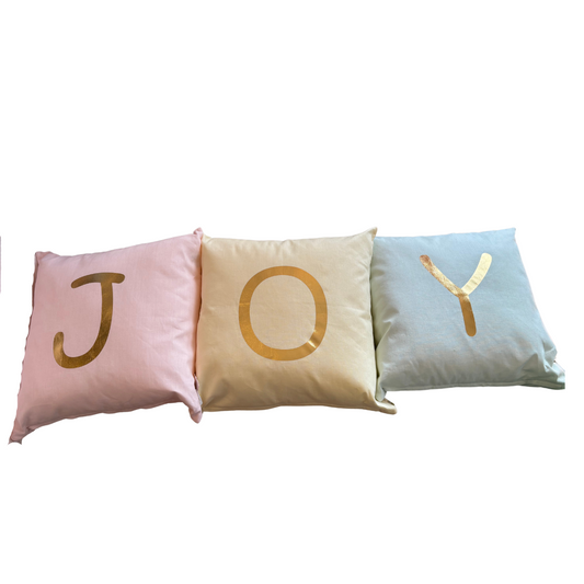 Set di Tre Cuscini in Lino “Joy” 40x40 cm - Fiori di lena