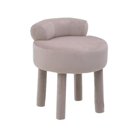 Sgabello in Velluto Rosa Cipria