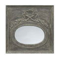 Specchio Ovale con Cornice Quadrata in Stile Shabby Chic