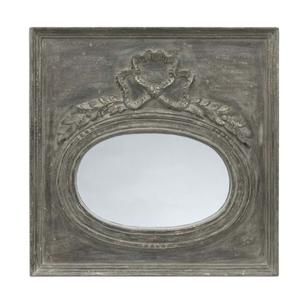 Specchio Ovale con Cornice Quadrata in Stile Shabby Chic