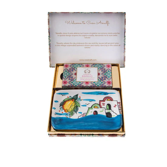 Set Regalo in Ceramica con Sapone Artigianale - Casa Amalfi