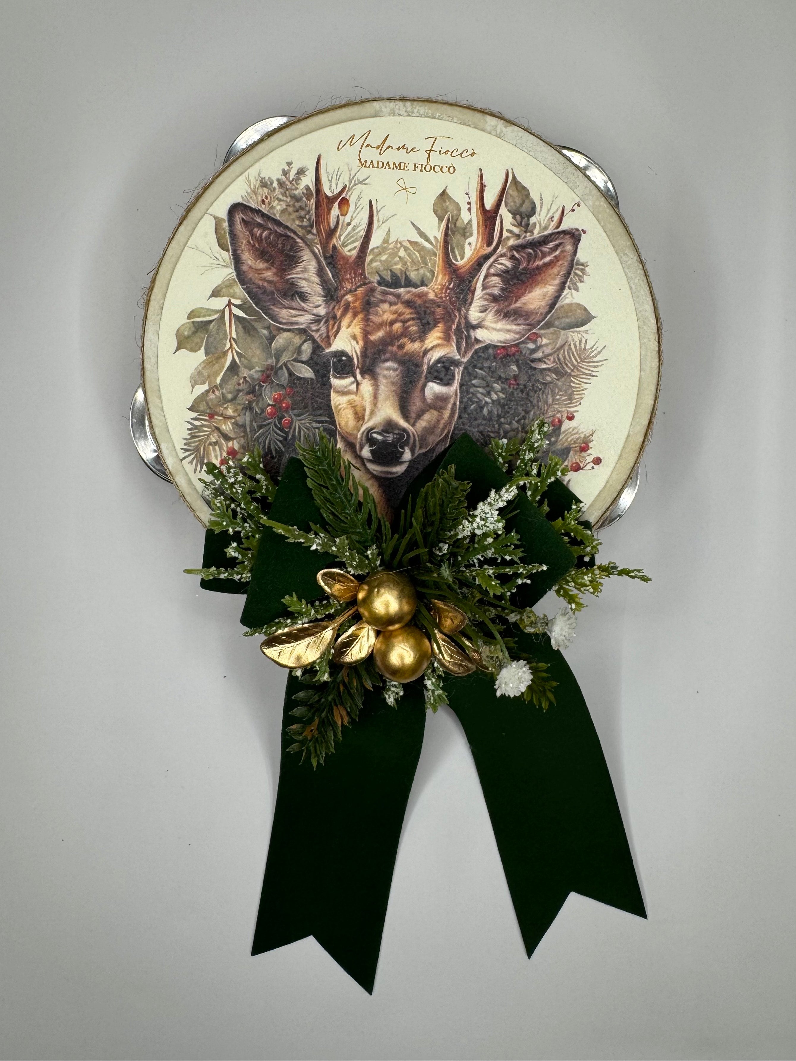 Decorazione Tamburello Bosco Incantato 13 h cm - Madame Fioccò