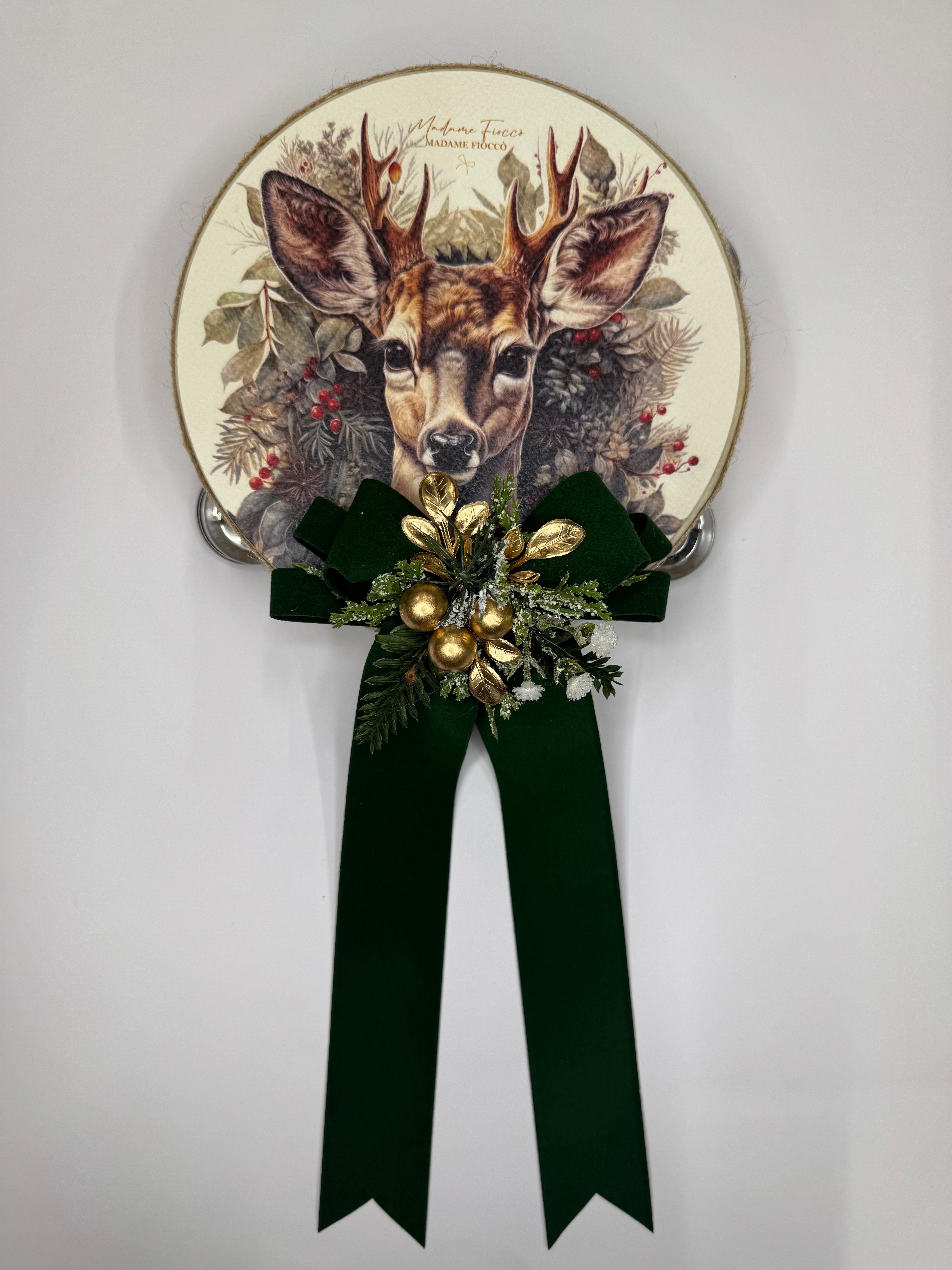 Decorazione Tamburello Bosco Incantato 18 h cm - Madame Fioccò