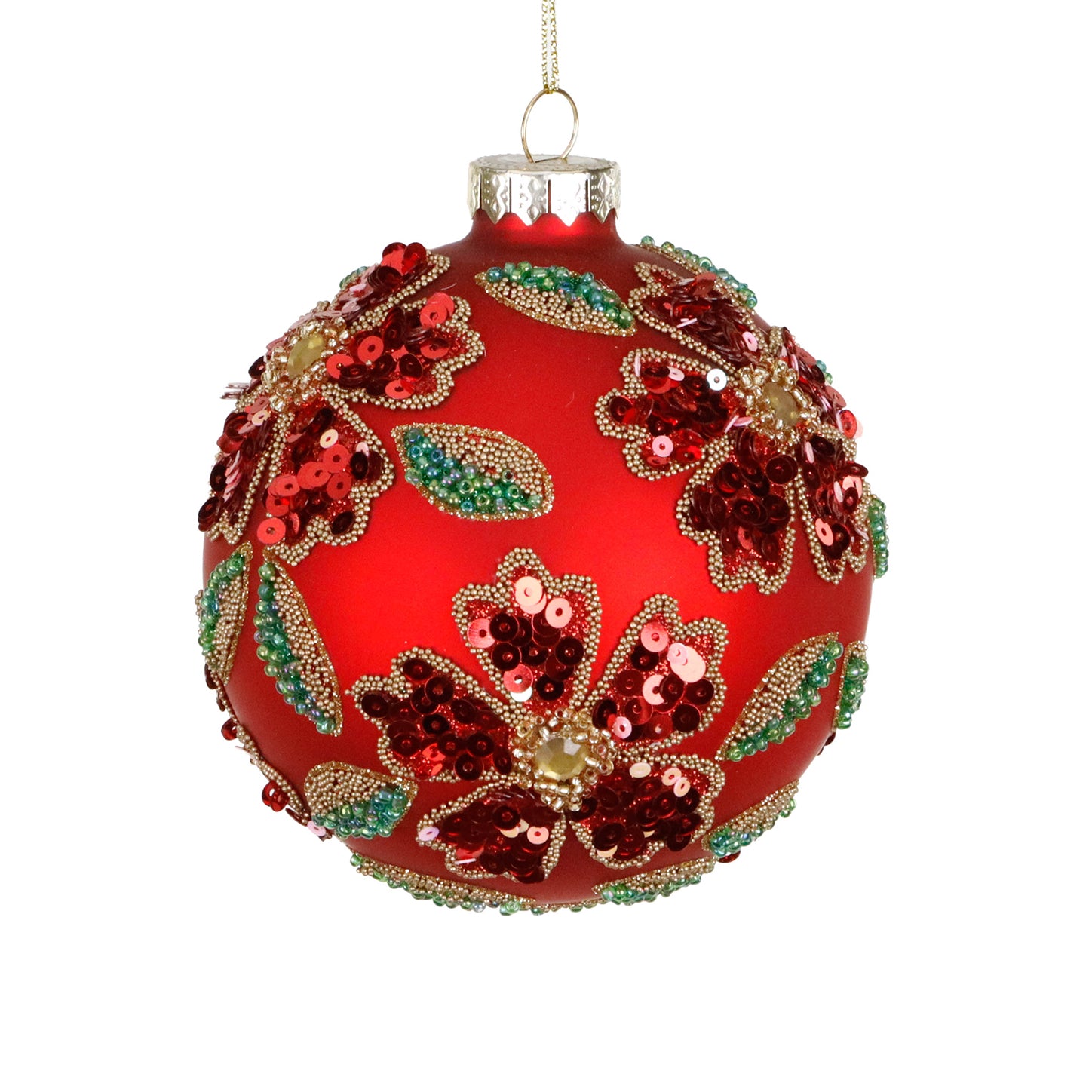 Glass Seq.Jewel Flower Ball 10 cm - Goodwill
