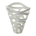 Vaso Leaf in Ceramica Traforata Bianca 24h cm - Hervit
