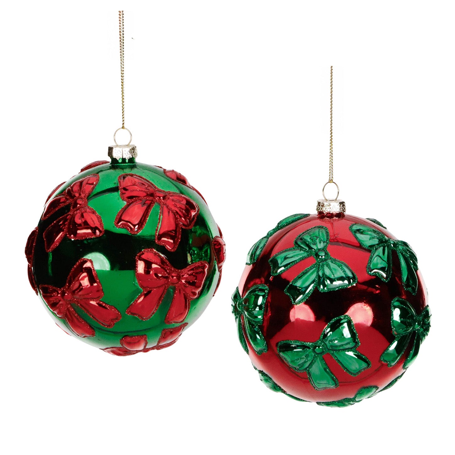 Sfera Decorativa in Vetro con Fiocchi 10 cm - Goodwill