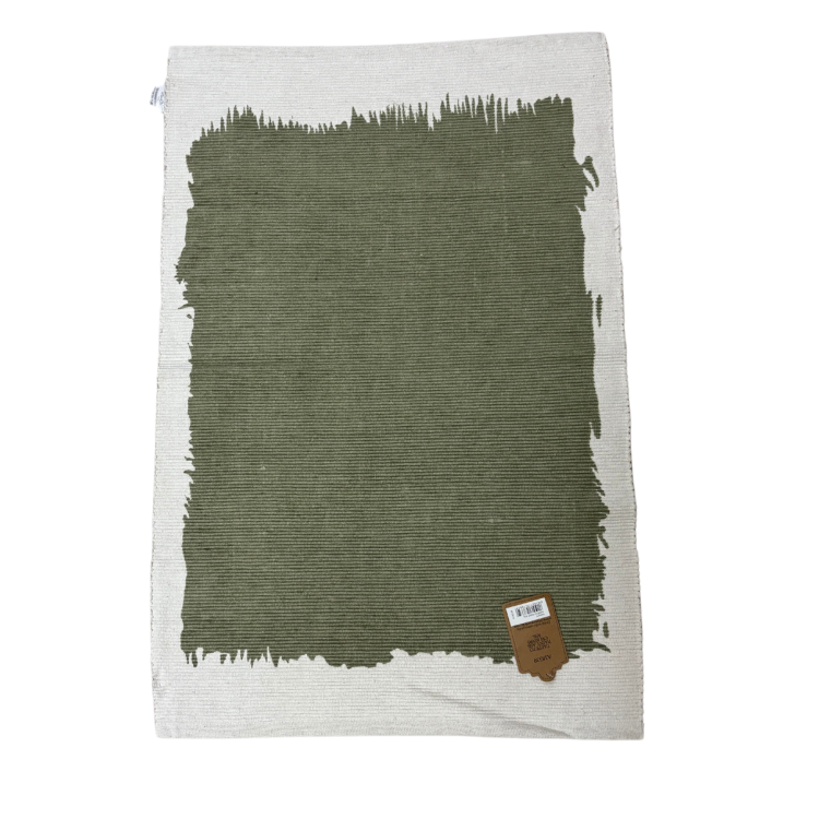 Tappeto "Paint" in Cotone Verde 90 cm - Blanc Mariclo