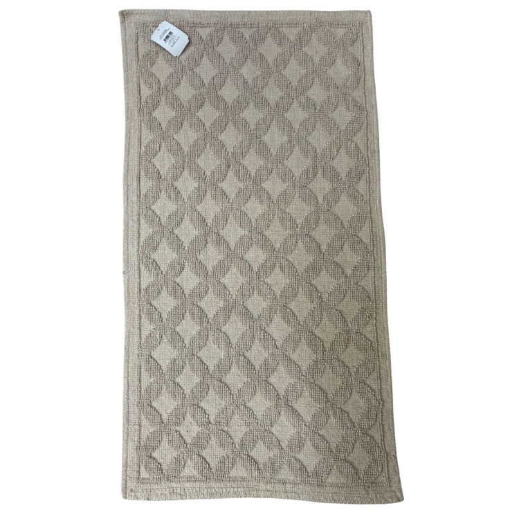 Tappeto Bagno in Cotone con Decori a Rombi in Rilievo - Vacchetti