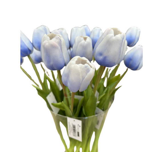 Tulipano Azzurro Realistico in Lattice 45 h cm