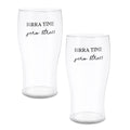 Set 6 Bicchieri Birra in Vetro con Scritta - La Porcellana Bianca